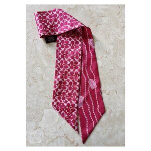 Coach Monotone Pink Silk Bag Scarf Y2K